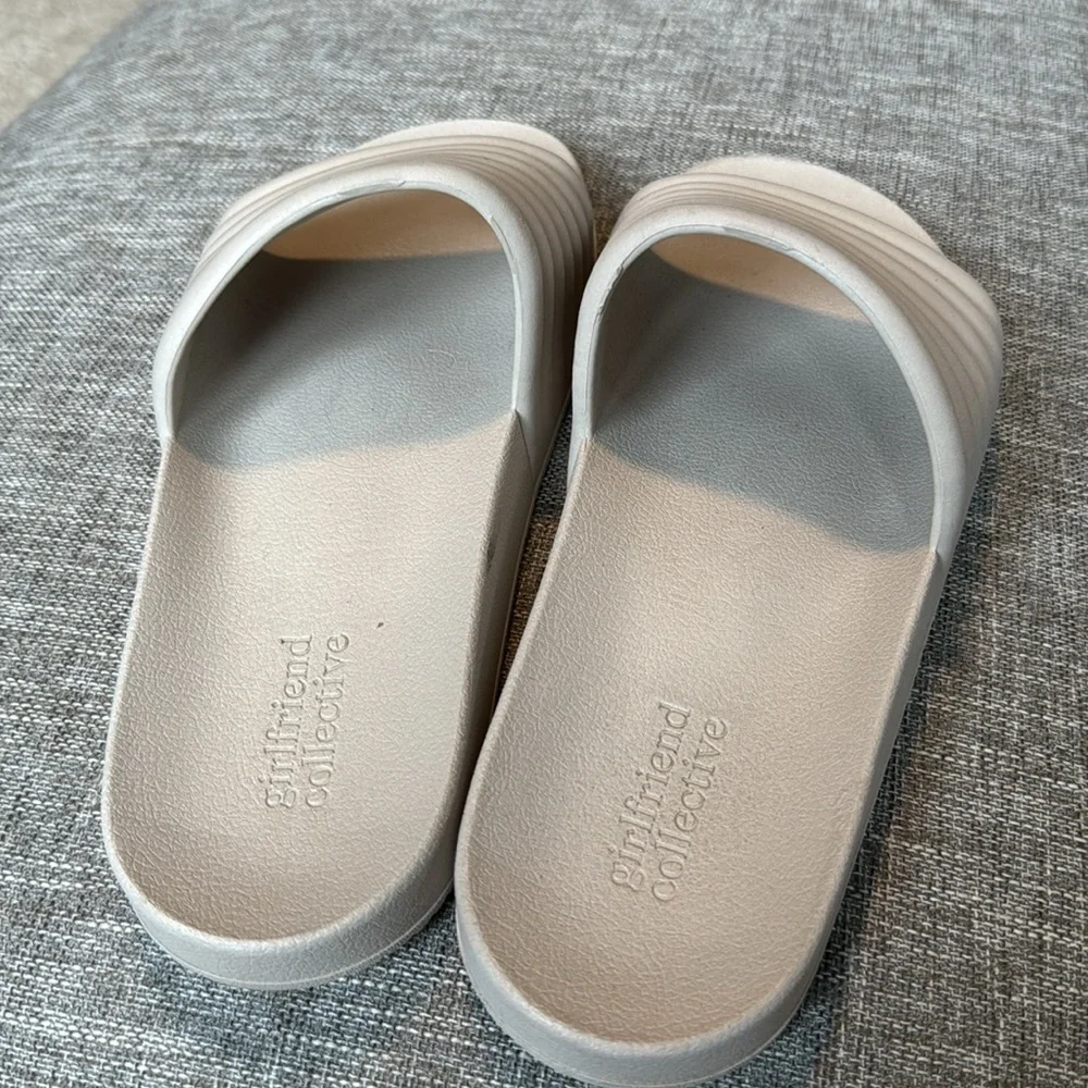 Girlfriend collective white flip-flops
